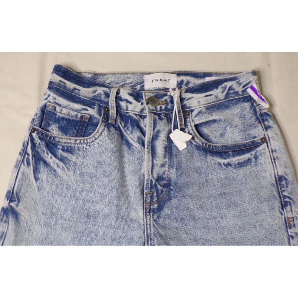 🆕 FRAME Le Original High Rise Straight Leg Button Fly Jeans Richlake Blue Sz 24 - Picture 10 of 15